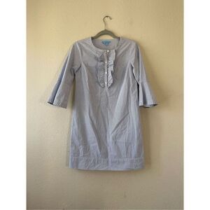 Draper James cotton striped‎ ruffle mini dress size 0